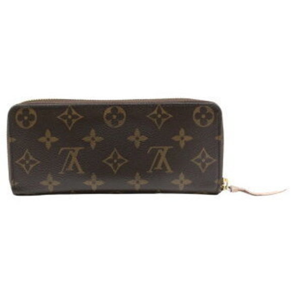 Louis Vuitton Portefeuille Clemence Long Wallet Zip Brown Pink LV - Picture 1 of 9